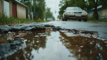 Fototapeta premium damaged road 