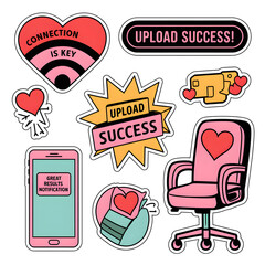 set of valentine's day stickers for influencers