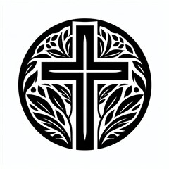 Jesus crucifix  clipart vector silhouette Illustration