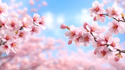 Spring summer background against blue sky