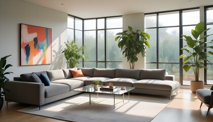Fototapeta premium modern living room with sofa