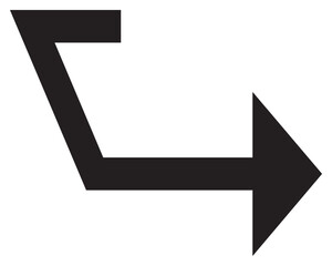 black corner arrow  white background Vector illustration.
