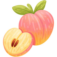 Hand Drawn Cute Apple Fruit Illustration