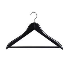 Sleek Black Wooden Clothes Hanger Design