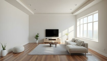 Fototapeta premium Modern Minimalist Living Room