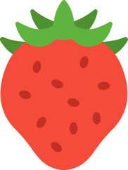 赤色のいちごのアイコンのイラスト