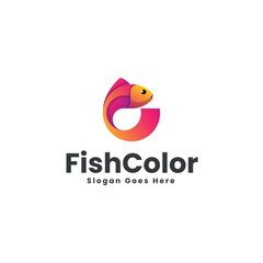 Fish Color Gradient Colorful Logo