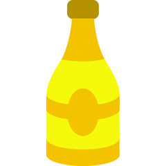 Champagne Bottle Flat Icon