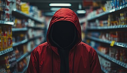 Anonymous Figure in Supermarket Aisle: Red Hood Mystery