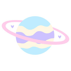 Saturn Flat Icon Vector Illustration 