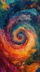 Psychedelic rainbow swirl wallpaper design