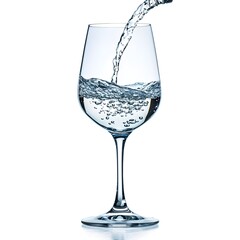 Water Pouring into Wine Glass