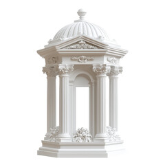 Obraz premium Elegant White Classical Gazebo with Ornate Columns