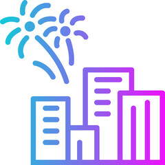 Happy New Year Gradient Icon