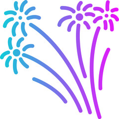 New Year Fireworks Gradient Icon