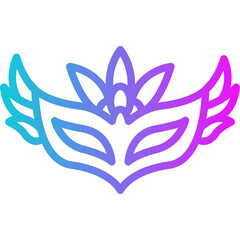 New Year'S Eve Mask Gradient Icon