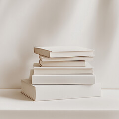 Books on White Background Isolated for Reading and Education Featuring Stack of Literature for...