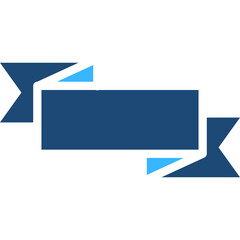 New Year Ribbon Banner Solid Color Icon