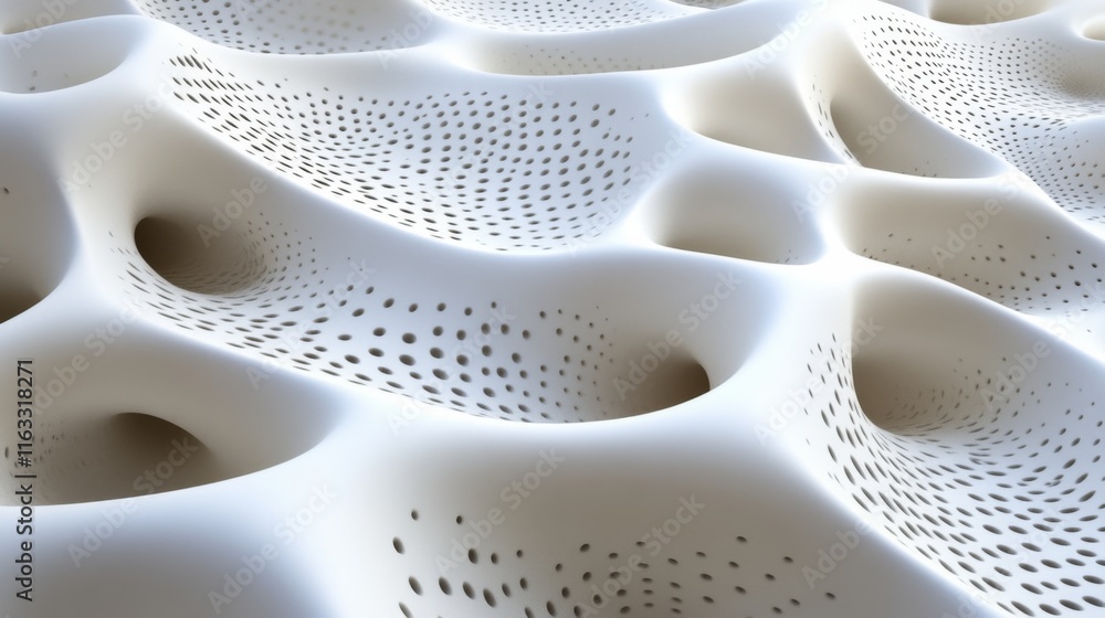 Aufkleber abstract texture of white surface with smooth curves and dots, perfect for backgrounds in design pro