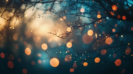 Soft and dreamy bokeh background with blurred lights for elegant design