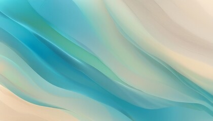 Fototapeta premium Soft Waves of Bright Cyan and Pale Beige in Abstract Fluid Art Design for Modern Backgrounds