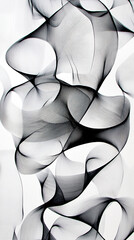 Obraz premium Thin black line patterns forming abstract shapes on