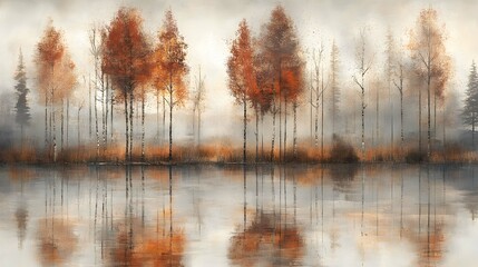 Background of a mixed media illustration of a landscape