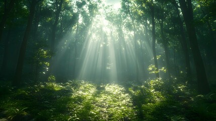 Beautiful arctic summer scene in forest