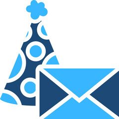 New Year Invitation Solid Color Icon