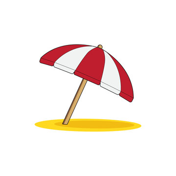 recommend clip art: Umbrella beachsign emoji icon illustration. Summer parasol vector symbol emoticon design clipart sign comic style