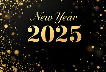 Golden 2025 New Year: Elegant Sparkles and Festive Design