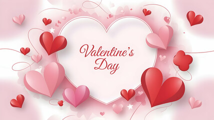 Valentine's Day background or heart background composed of pink heart shapes