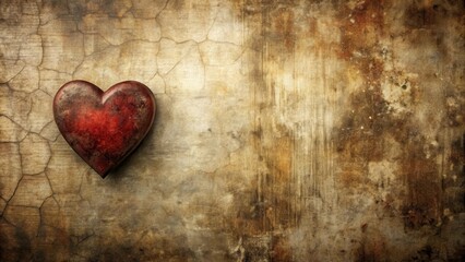 Rustic Heart on Cracked Weathered Background, Perfect for Valentine's Day or Anniversary Design