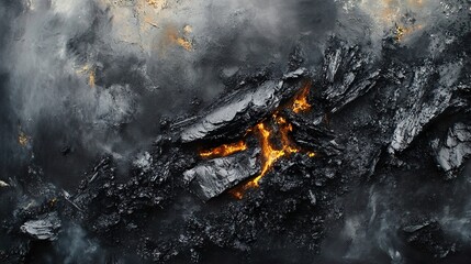 Fototapeta premium Fiery Volcanic Eruption: Abstract Lava Art