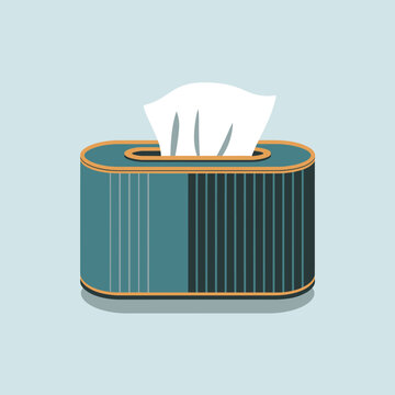 recommend clip art: Minimalist Tissue Paper Box and Napkins, Modern Flat Vector Drawing
