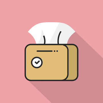 recommend clip art: Minimalist Tissue Paper Box and Napkins, Modern Flat Vector Drawing
