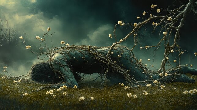 Enigmatic Nature Embrace with Mystical Undertones