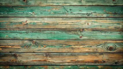 Obraz premium Rustic Weathered Wooden Planks with Teal and Brown Hues