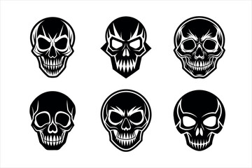Skull silhouette vector design on a white background