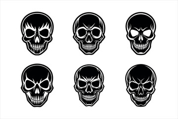 Skull silhouette vector design on a white background