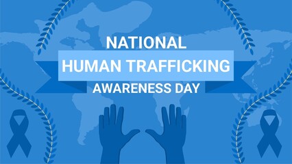 National Human Trafficking Awareness Day web banner design illustration 