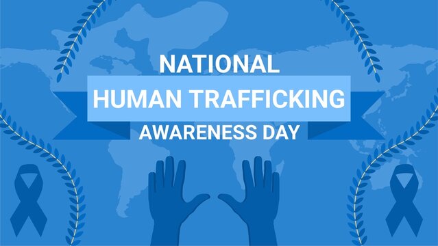 National Human Trafficking Awareness Day web banner design illustration - Powered by Adobe