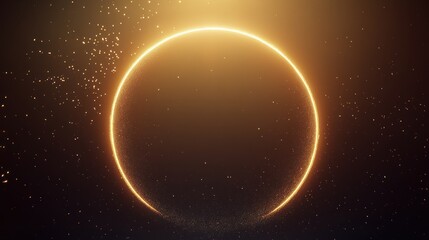 Obraz premium A golden arc with smooth light effects bending across a dark gradient background, surrounded by faint sparkles for a celebratory vibe