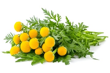 Tansy Isolated on White Background.
