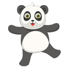 Naklejka premium Illustration of Cute Baby Panda. Isolated on White Background. Vector Cartoon Character
