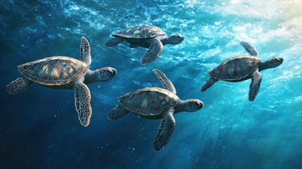 Obraz premium sea turtle swimming