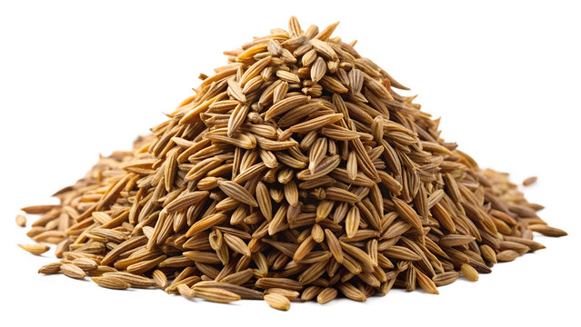 cumin seeds stack isolated on transparent background