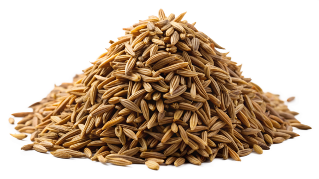 cumin seeds stack isolated on transparent background