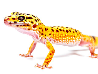 Obraz premium A leopard gecko isolated on a white background