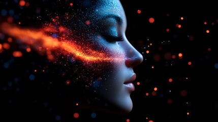 Cosmic Sparkle: A Face Adorned with Celestial Dust